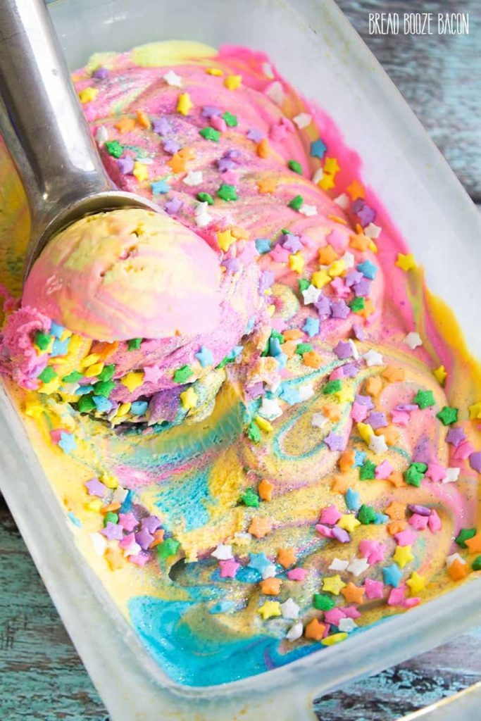 Unicorn glass med glitter och stjärnor