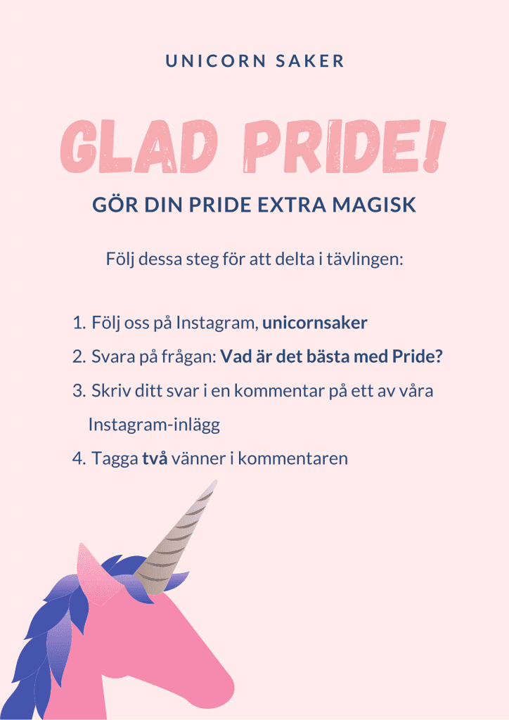 Pride tävling Unicorn saker