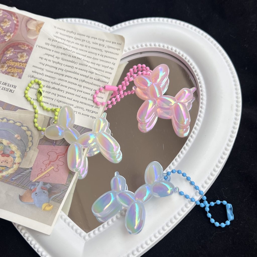 kawaii söt ballonghund djur nyckelring