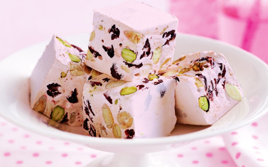 Vegansk nougat tranbär och pistage