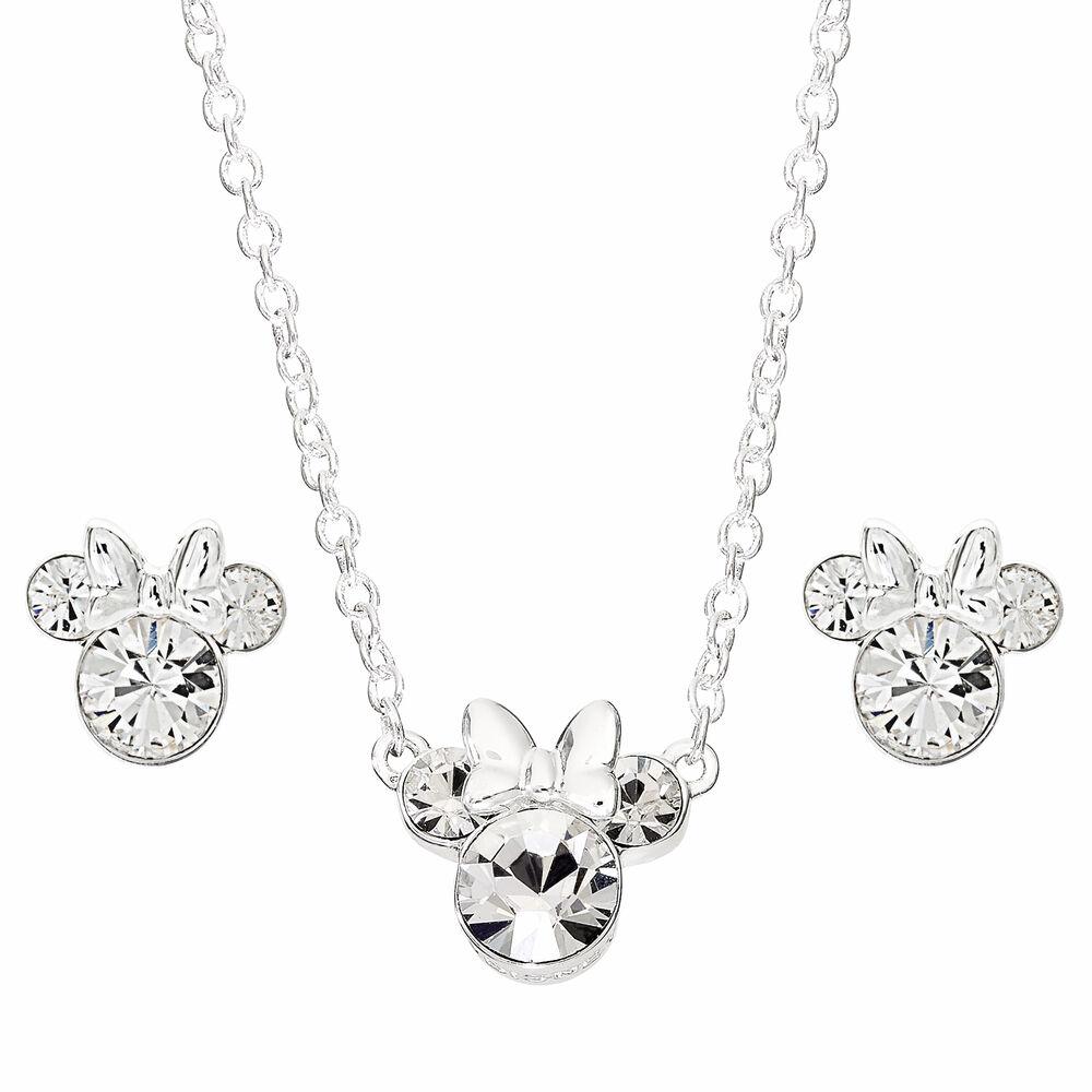 Disney Minnie Set: Halsband och Örhängen, Silverpläterade