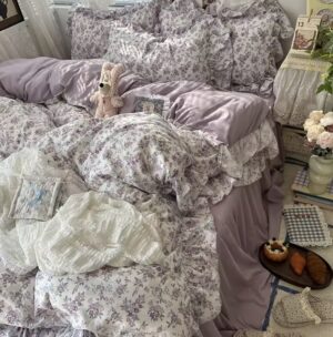 Koreanskt prinsess-bäddset med volanger