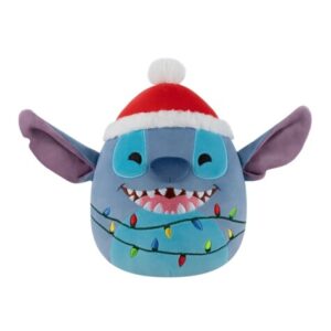 Squishmallows Disney Jul 20 cm – Stitch med Tomteluva och Ljusslinga