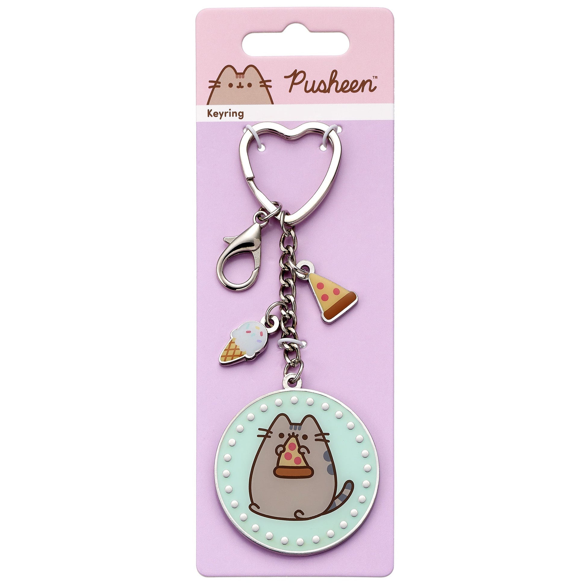 Pusheen the Cat Nyckelring med Pizza & Miniberlocker – Silver - Bild 2