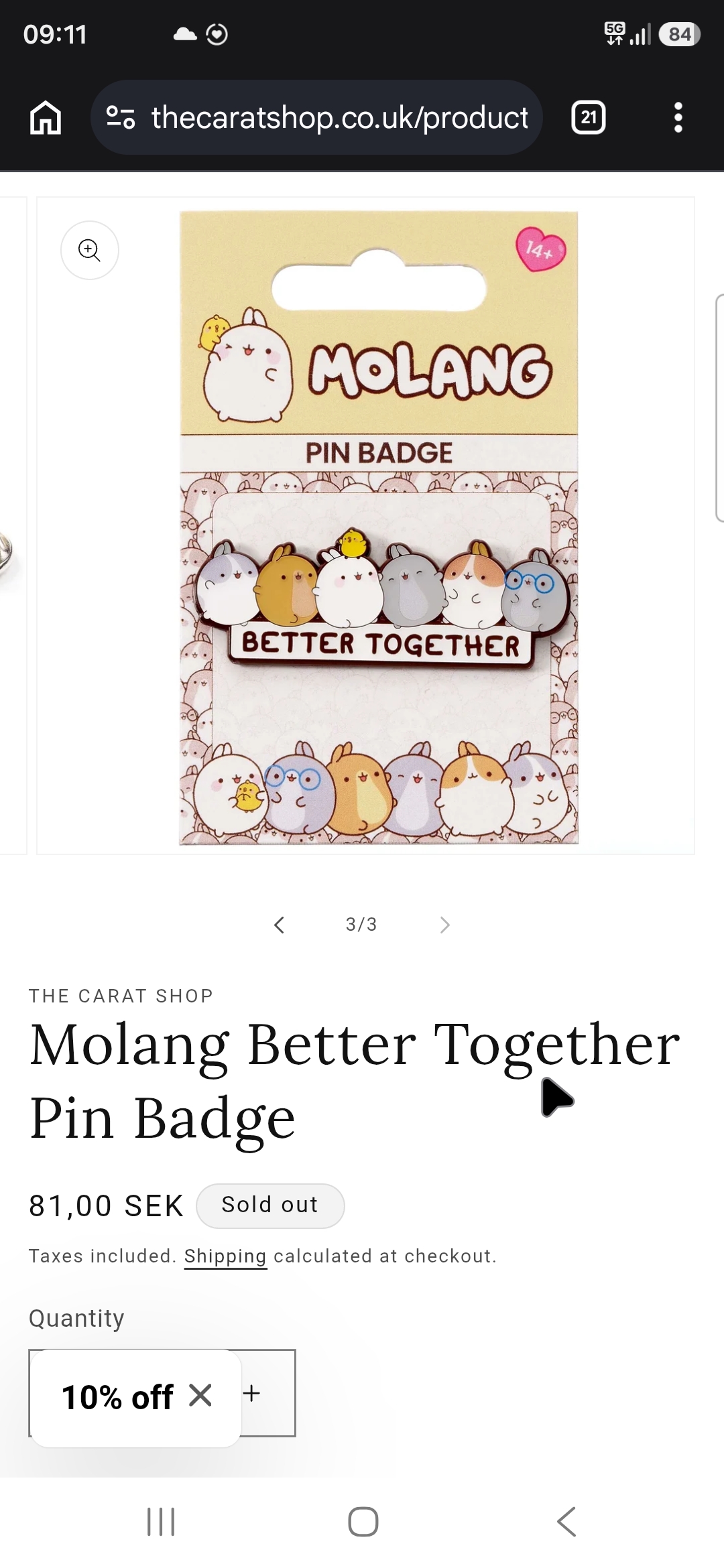 Molang "Better Together" Pin Badge (Emaljnål) - Bild 4